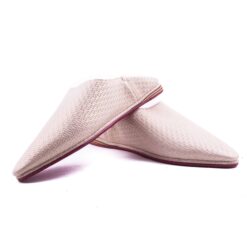 Babouche glycine clair en Cuir Beige Avec Motifs mode 2021.