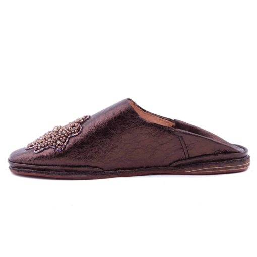 Babouche Raisin En Cuir Perlé pour la femme modèle 2021. – Image 3