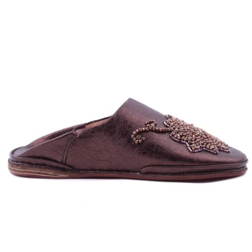 Babouche Raisin En Cuir Perlé pour la femme modèle 2021. – Image 4
