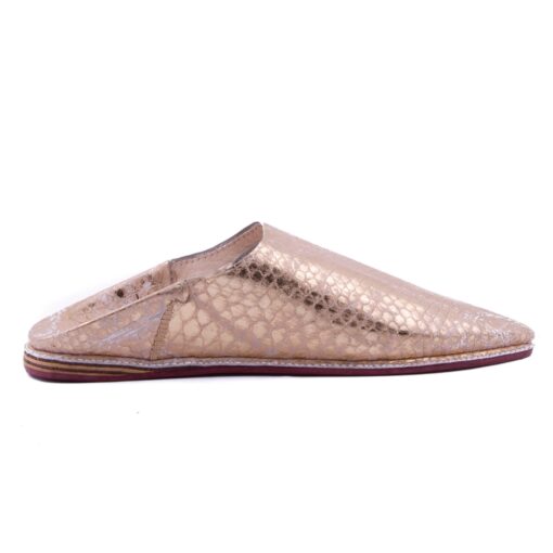 Babouche étincelante En Cuir Croco Bronze Brillant femme modèle 2021. – Image 2