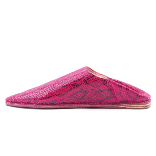 Babouches Serpents En Cuir Rose pour femme modèle 2021. – Image 2