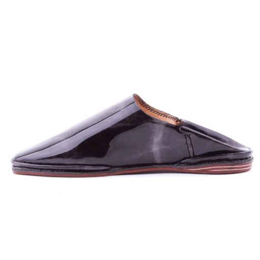 Babouche métalisée En Cuir Noir pour la femme modèle 2021. – Image 2