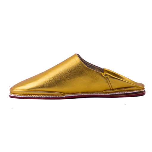 Babouche Doré en Cuir pour femme et fille modèle 2021 – Image 2