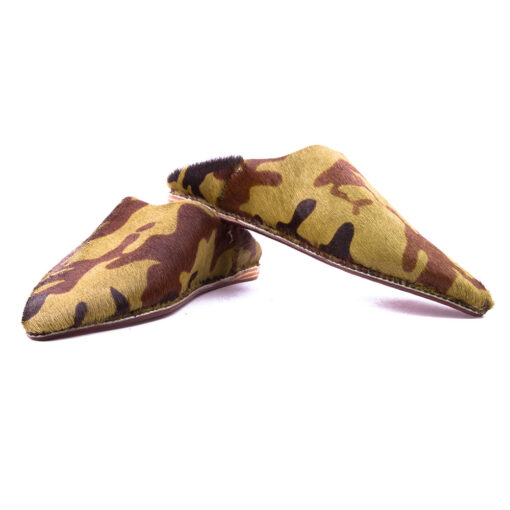 Babouche Militaire En cuir Poilu pour femme et fille mode 2021