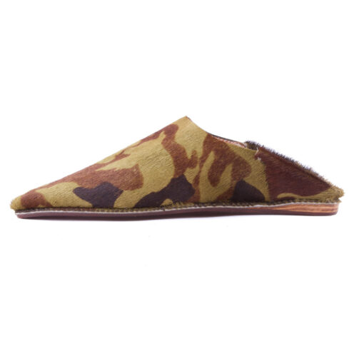 Babouche Militaire En cuir Poilu pour femme et fille mode 2021 – Image 2
