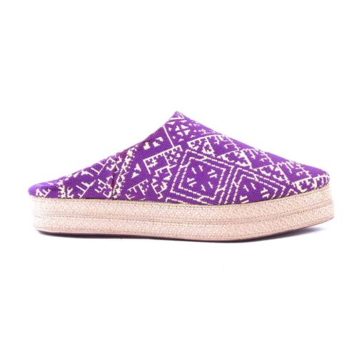 babouche talon compensée terz el gherza mauve