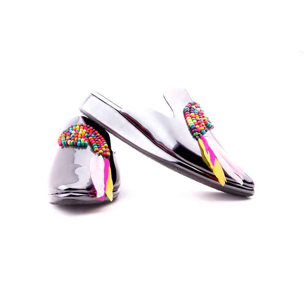 Babouche perlée en cuir pour femme collection modèle 2020